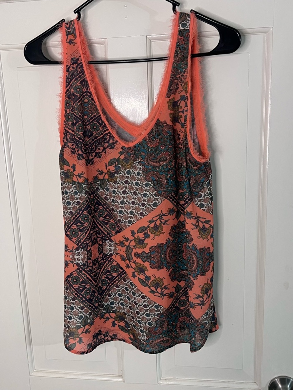 Red Camel Coral Paisley & Geometric Print Tank Top